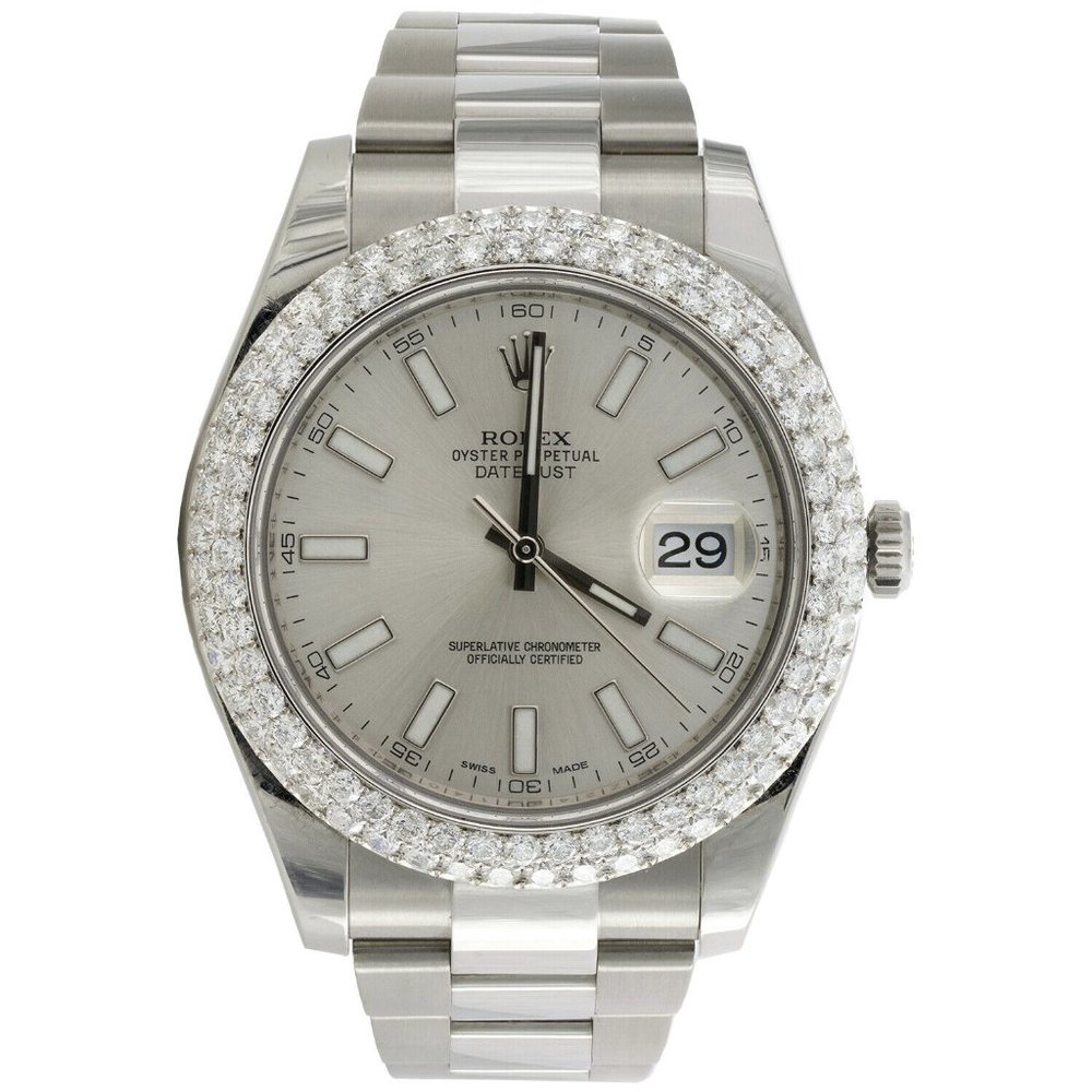 Men's Rolex 41mm DateJust II Iced Bezel w/ original box
